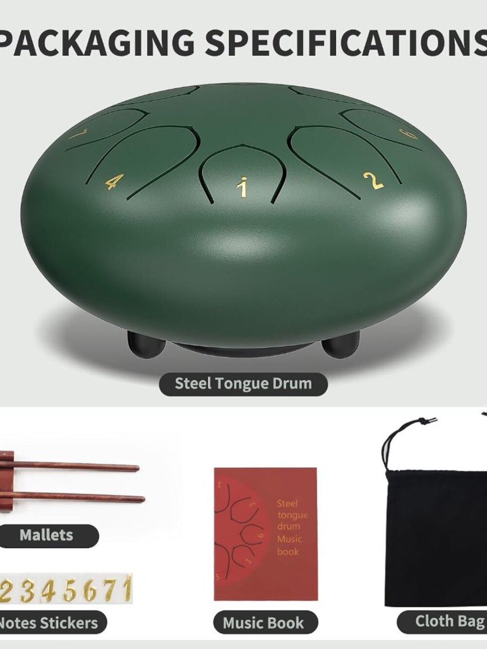 Rain Drum for Outside Garden, 6 Inches 8 Notes Steel Tongue Chakra Drums, Waterp - Picture 4 of 6